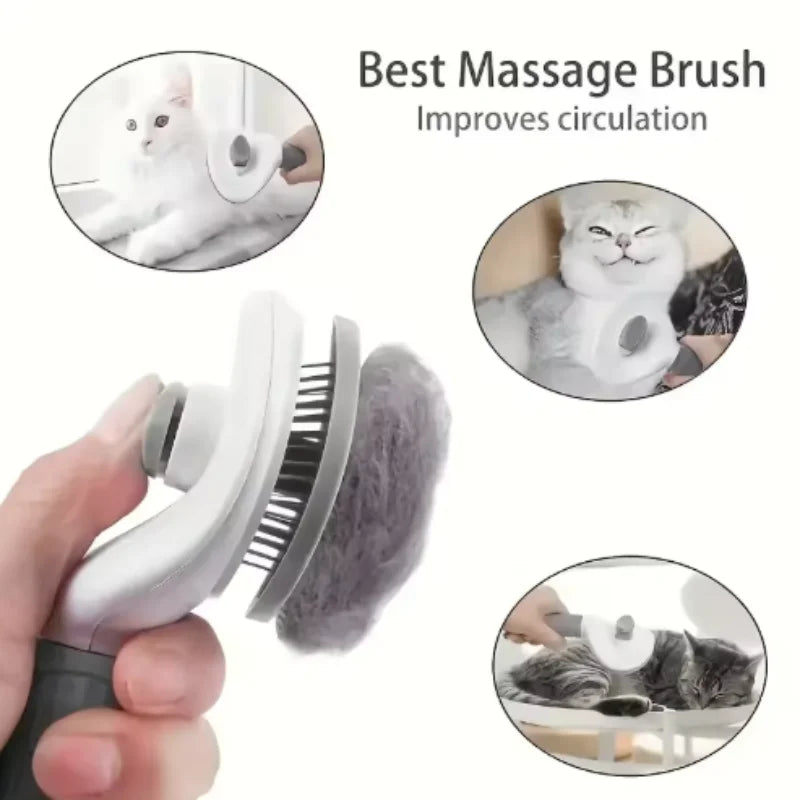 Self-Cleaning Pet Grooming Brush and Hair Remover