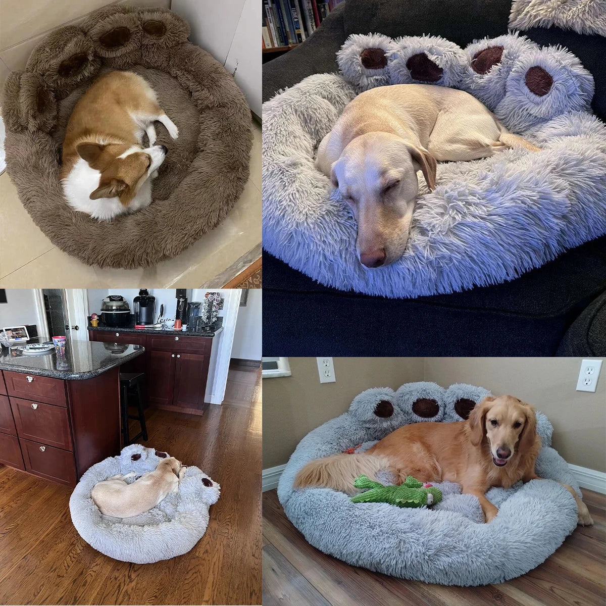 Fluffy Winter Plush Dog Bed and Pet Sofa