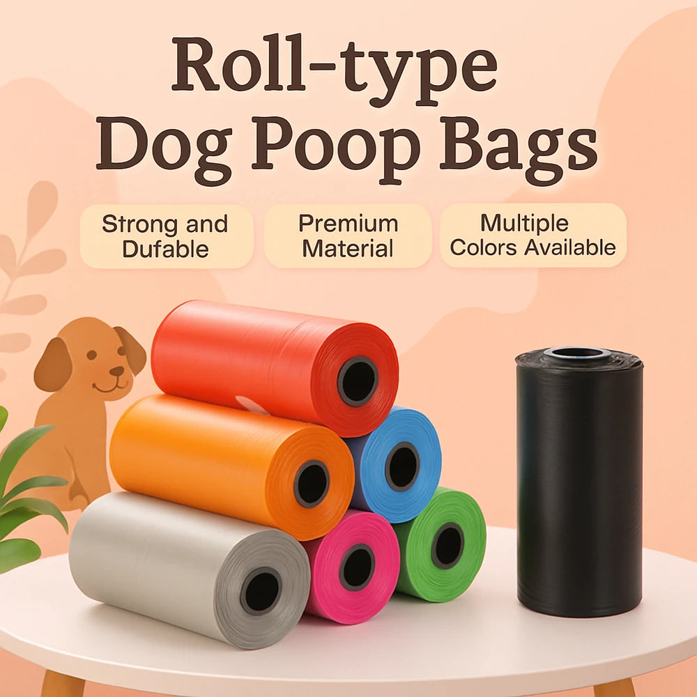 Multi-Color Pet Waste Bags and Dispenser Roll