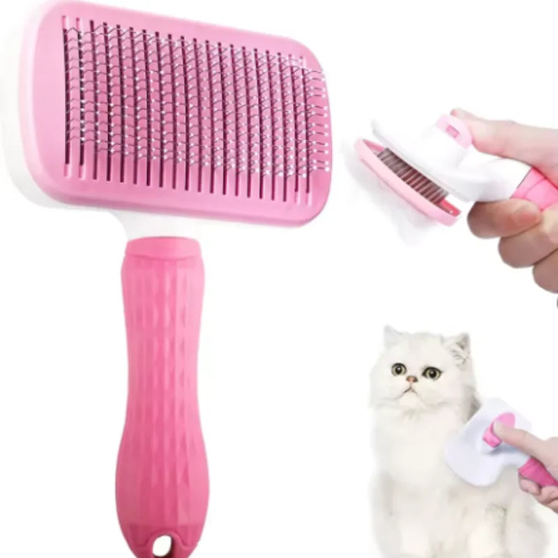 Self-Cleaning Pet Grooming Brush and Hair Remover