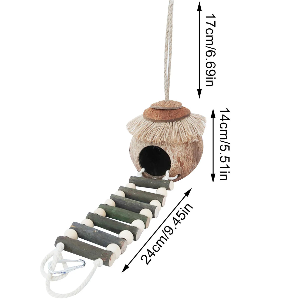 Woven Natural Grass Birdhouse Hideaway Decoration