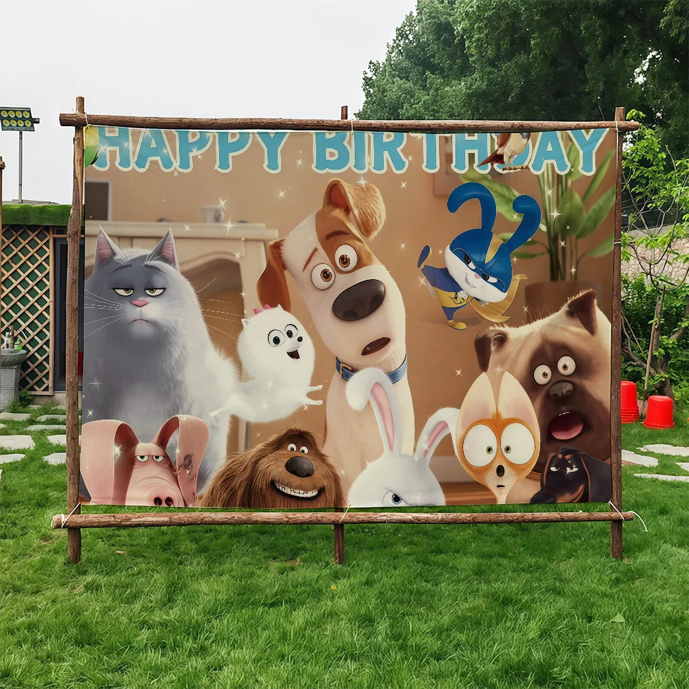 Cartoon T-THE S-SECRET L-LIFE OF P-PETS flag Suitable For Dormitory Room Outdoor Gift Party Decoration Picnic Camping