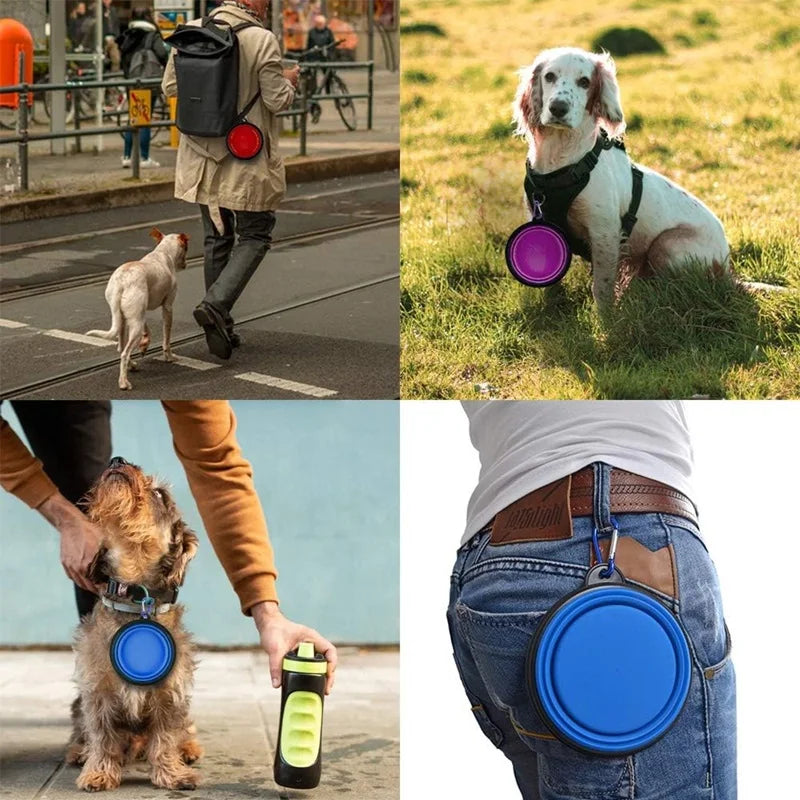 Portable Silicone 2-in-1 Pet Travel Bowl