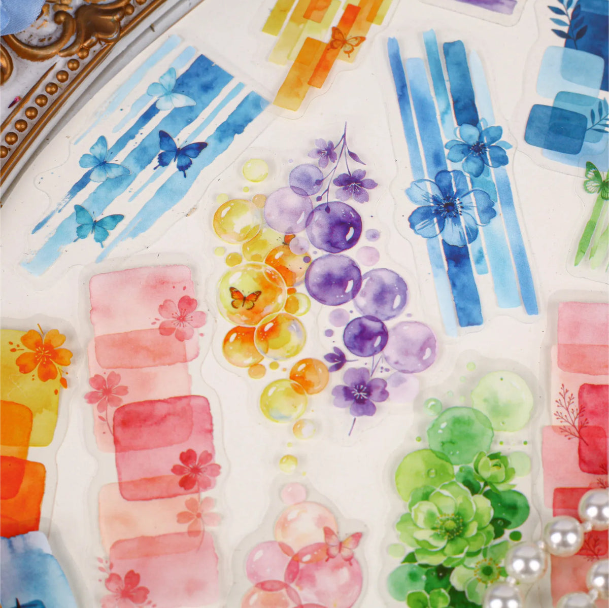 20 Piece Watercolor Theme Decorative Sticker Set
