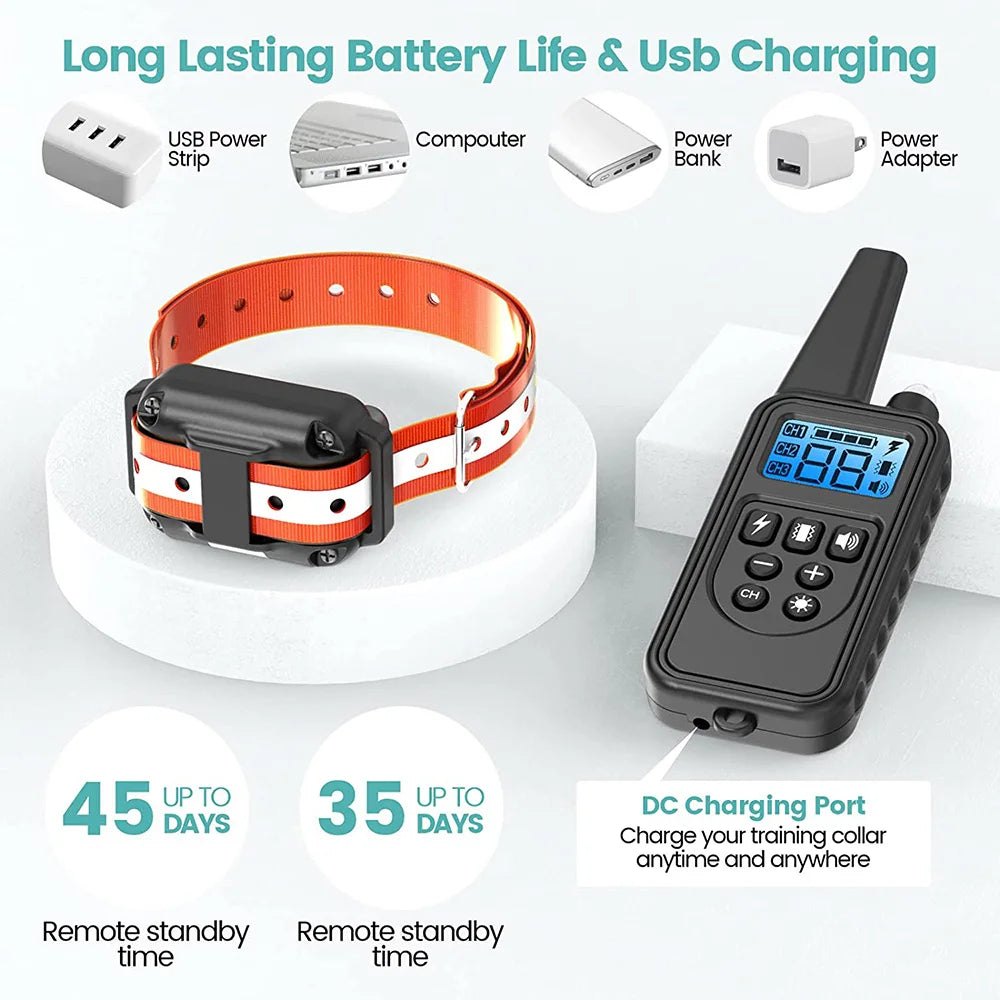 Rechargeable Electric Dog Training Collar with Clicker