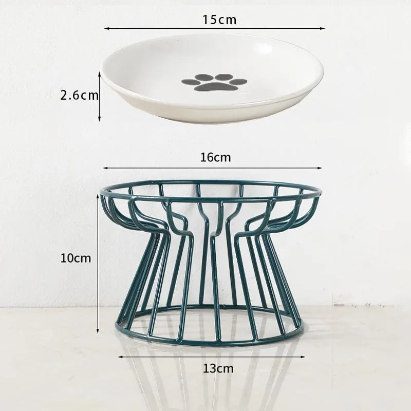 Raised Double Ceramic Pet Bowl and Stand