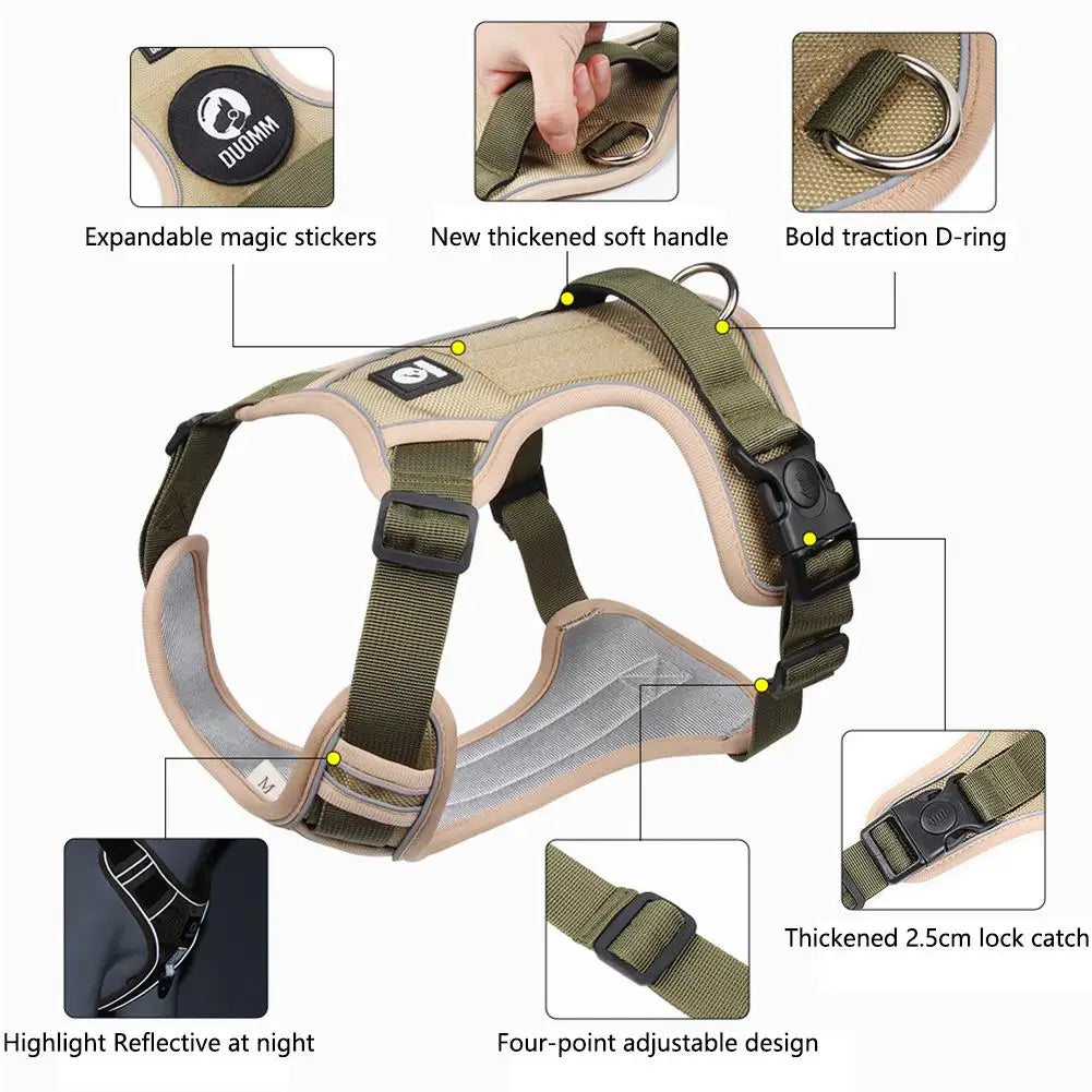 Reflective Tactical Adjustable Dog Harness Vest