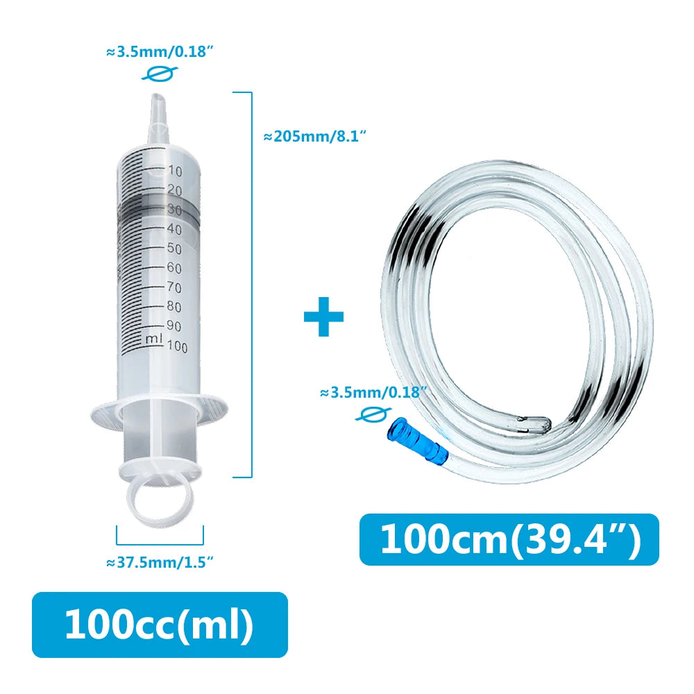 Large Capacity Pet Feeding and Liquid Syringe with Hose