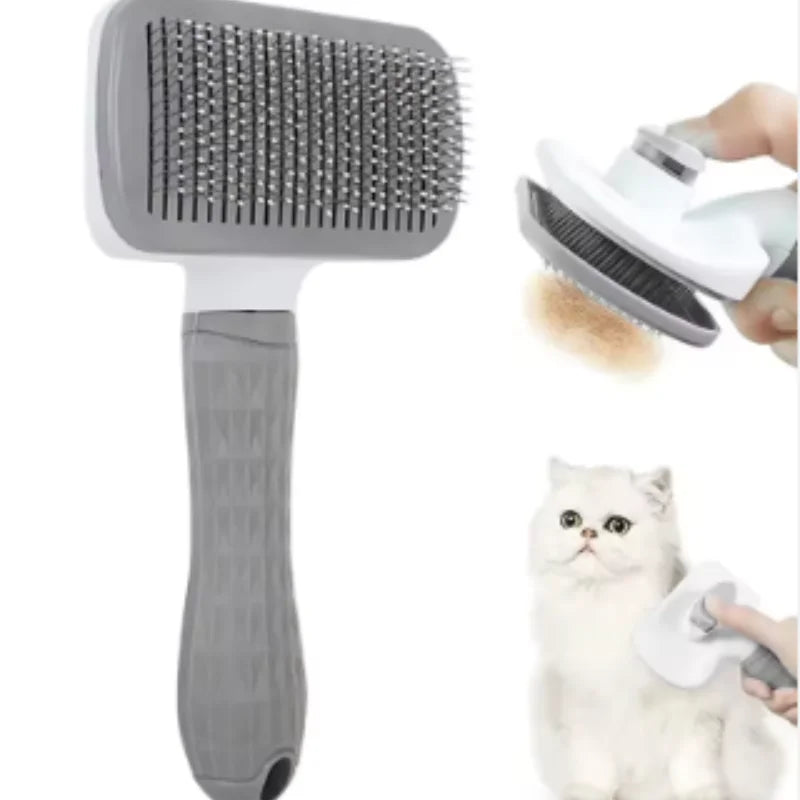 Self-Cleaning Pet Grooming Brush and Hair Remover