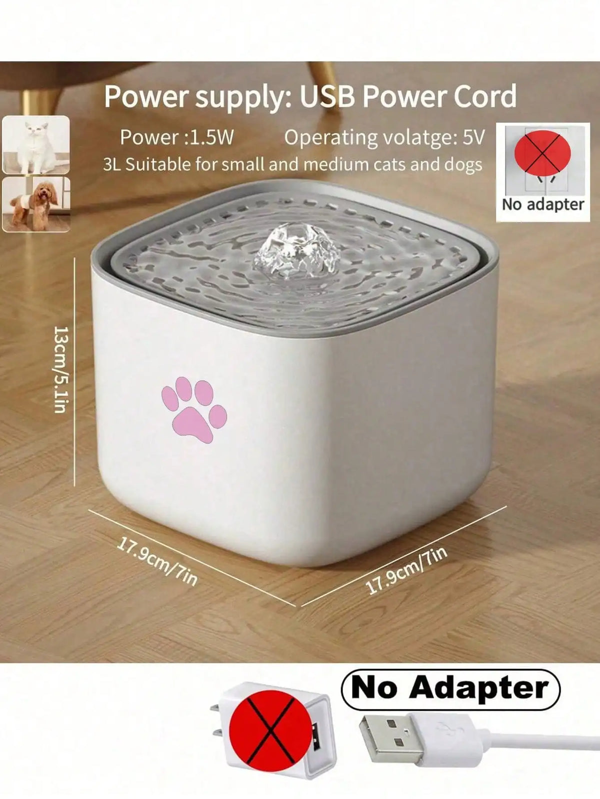 3L Quiet Automatic Pet Water Fountain