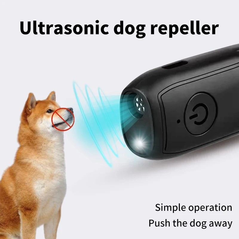 Rechargeable Ultrasonic Dog Repeller with Flashlight