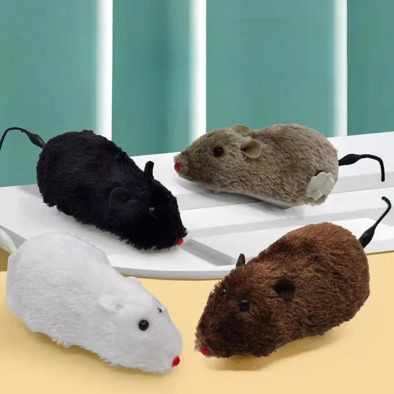 Interactive Plush Wind-Up Mouse Cat and Dog Toy