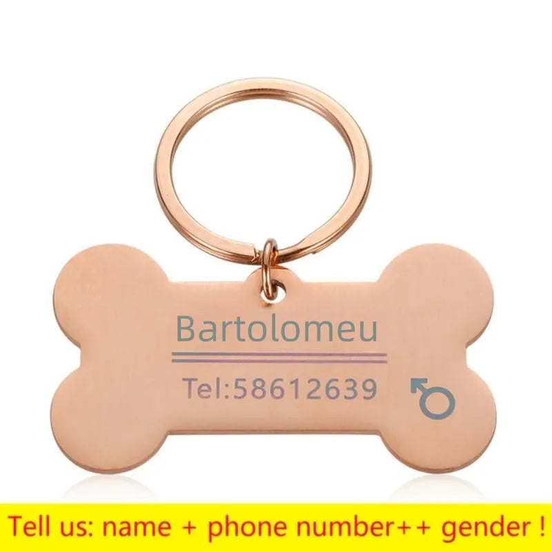 Personalized Engraved Pet ID Tag Bone Shape