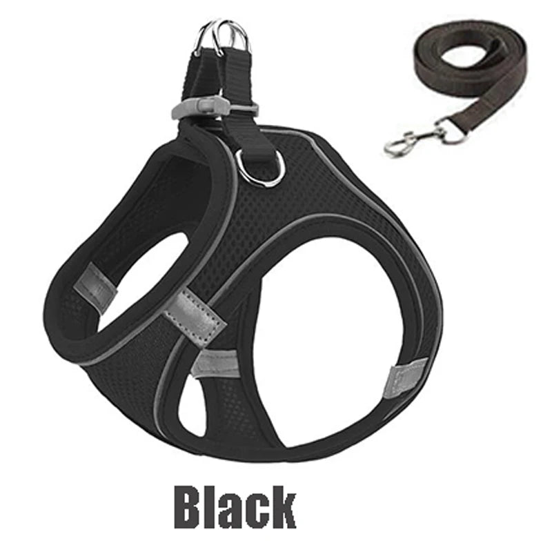 Reflective Adjustable Dog Harness And Leash Vest