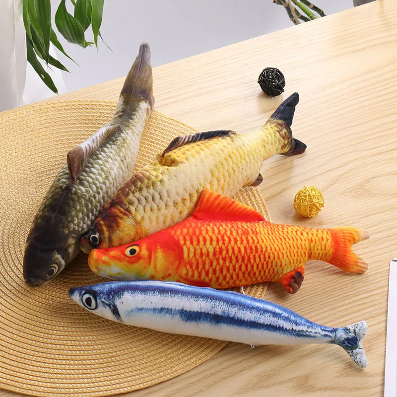 Interactive 3D Plush Fish Catnip Toy