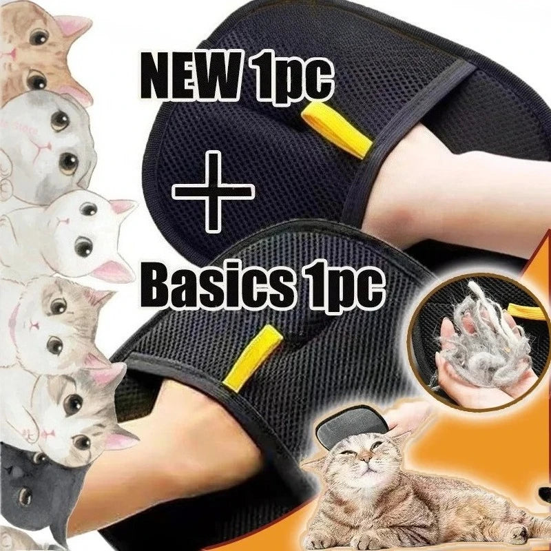 Double-Sided Pet Hair Removal and Grooming Glove