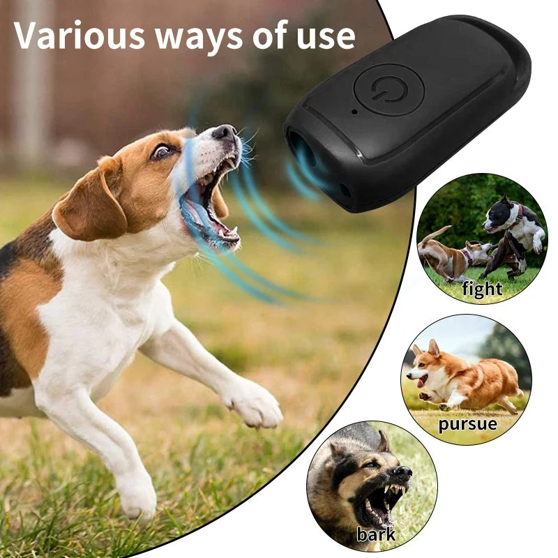 Rechargeable Ultrasonic Dog Repeller with Flashlight