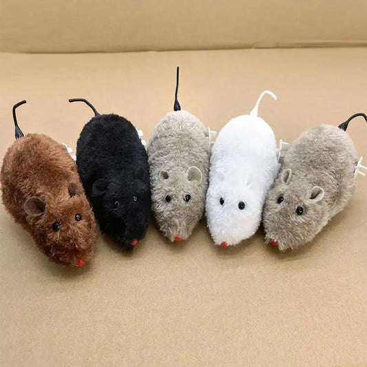 Interactive Plush Wind-Up Mouse Cat and Dog Toy