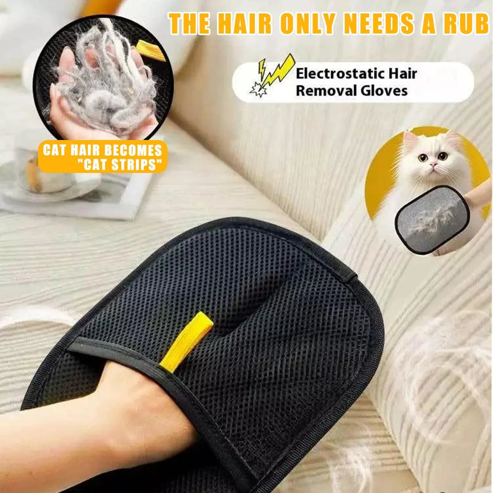 Reusable Pet Hair Removal Grooming Gloves