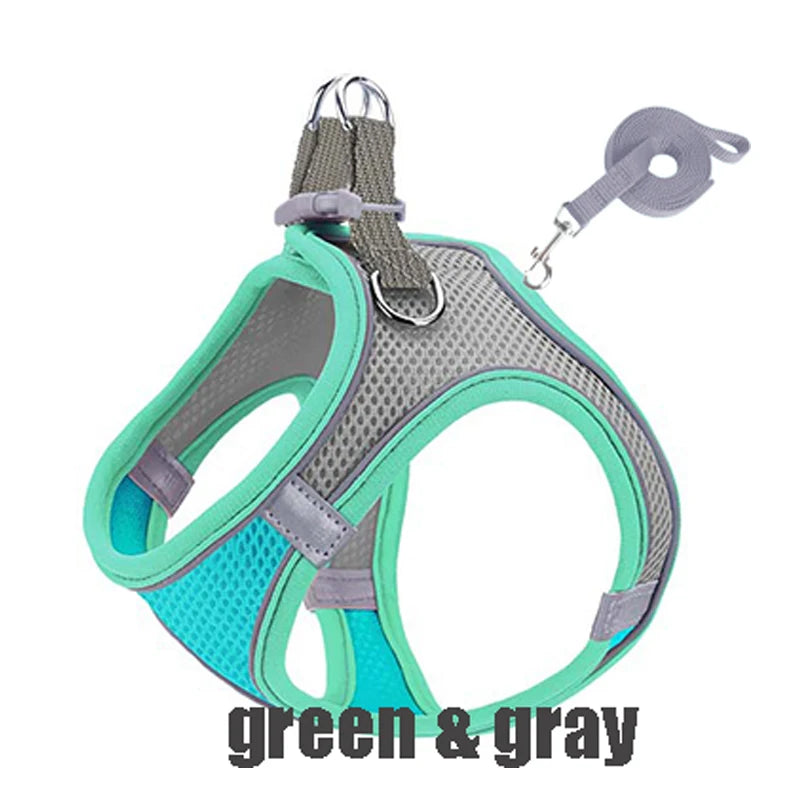 Reflective Adjustable Dog Harness And Leash Vest