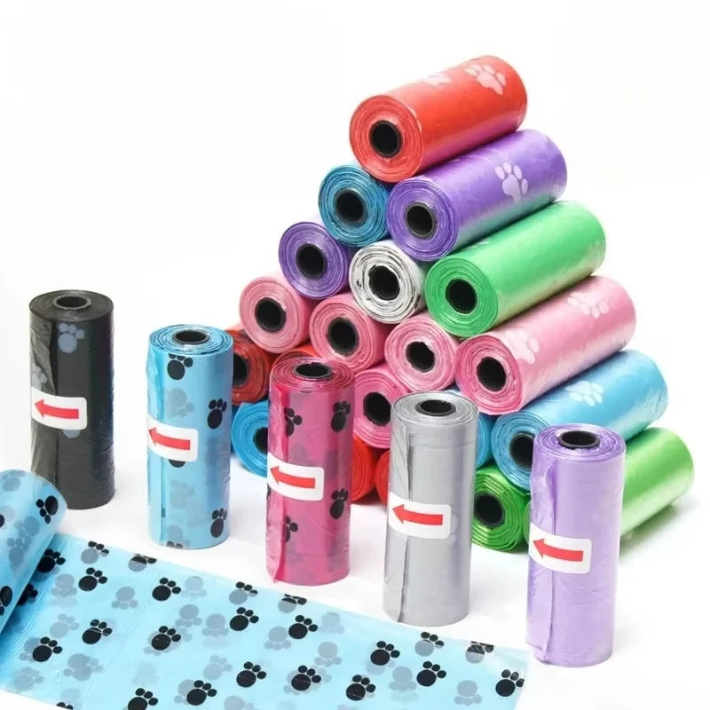 Multi-Color Pet Waste Bags and Dispenser Roll