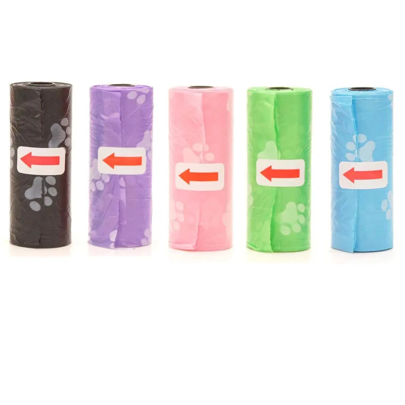 Disposable Dog Poop Bags with Dispenser and Leash Clip