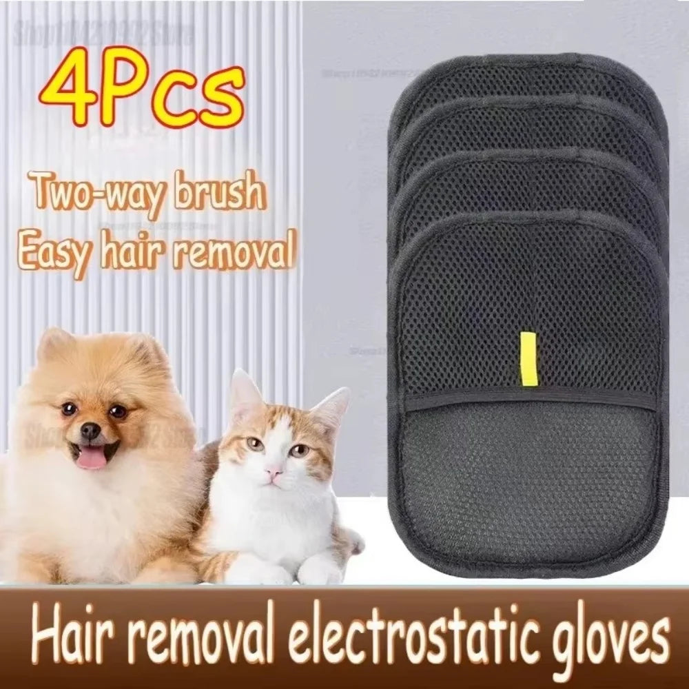 Double Sided Pet Hair Grooming and Deshedding Gloves