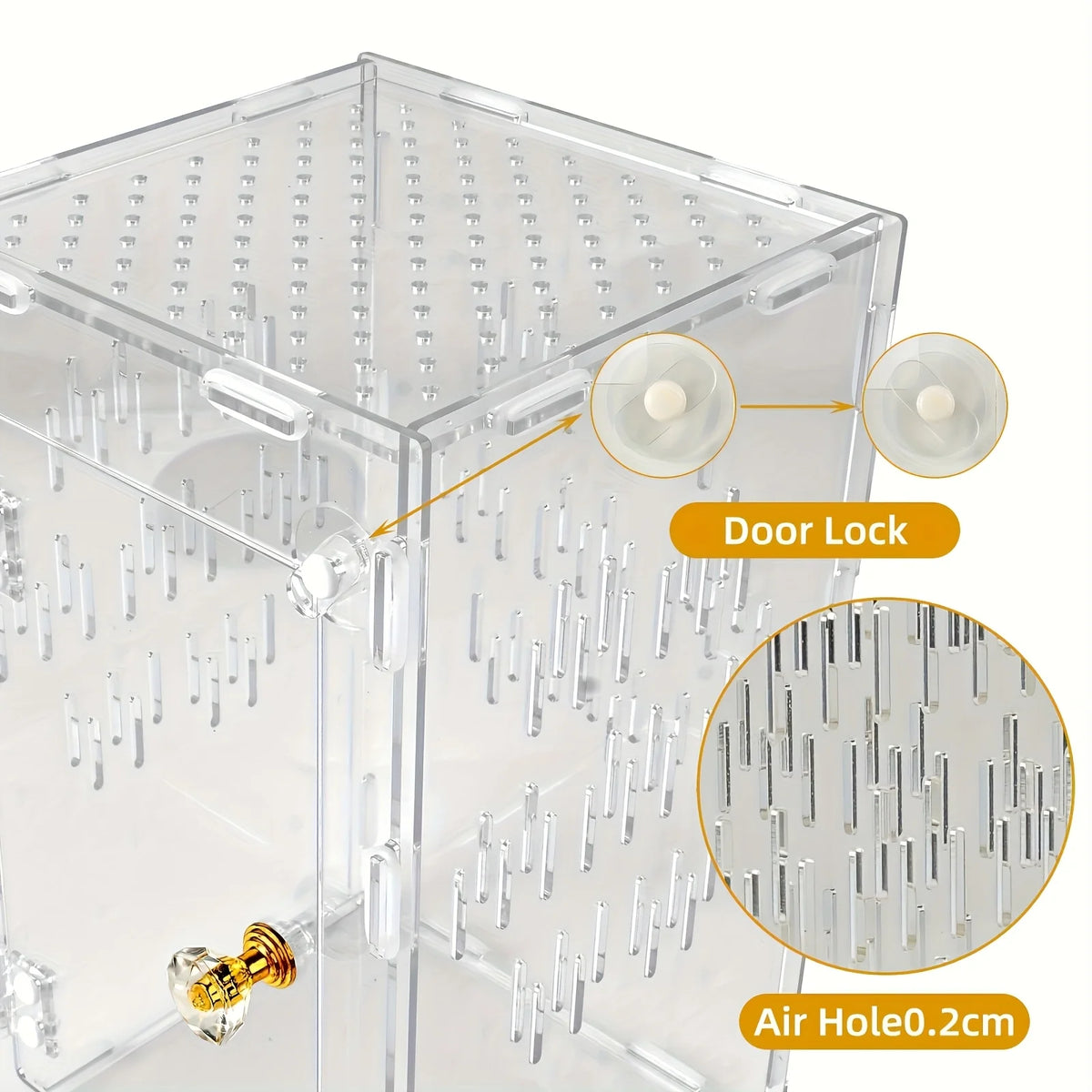 Acrylic Transparent Breeding Box for Reptiles and Quail