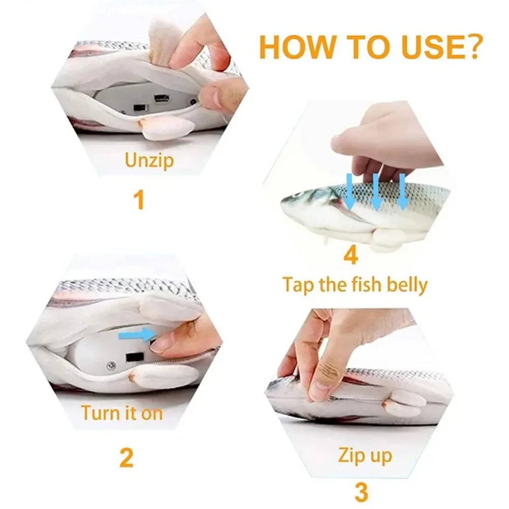 USB Charging Simulation Fish Interactive Pet Chewing Toy