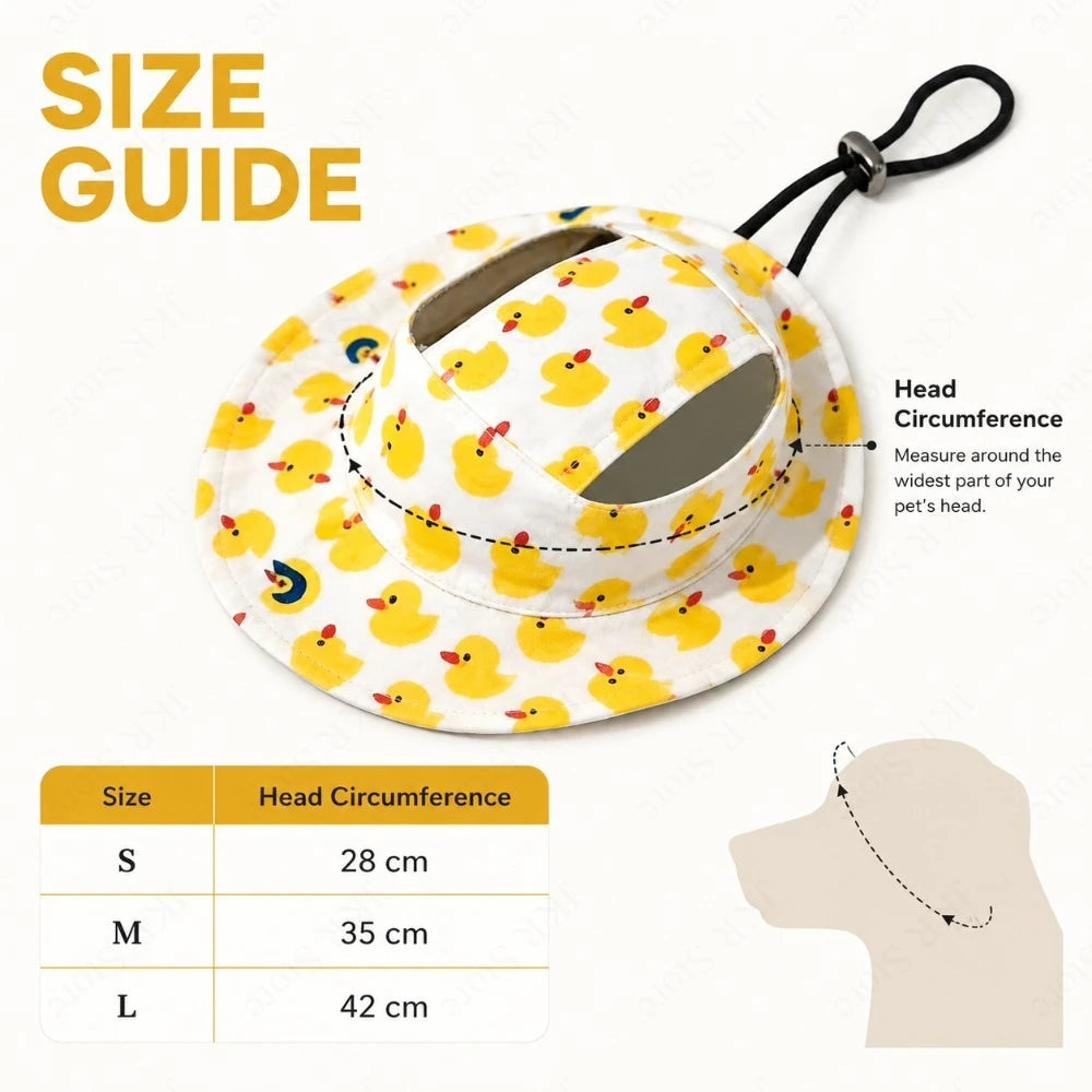 Adjustable Printed Dog Hat for Small and Medium Pets