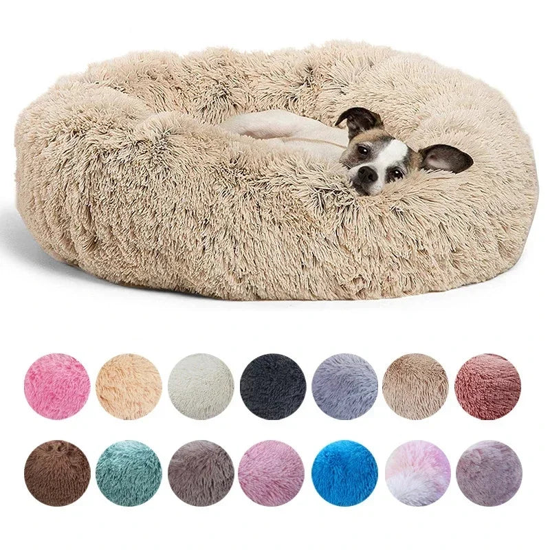 Plush Round Winter Warm Pet Bed in Six Sizes