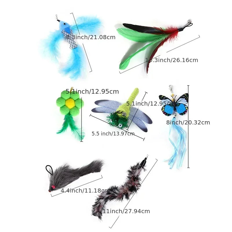 Interactive Simulation Bird Cat Teaser Toy with Bell