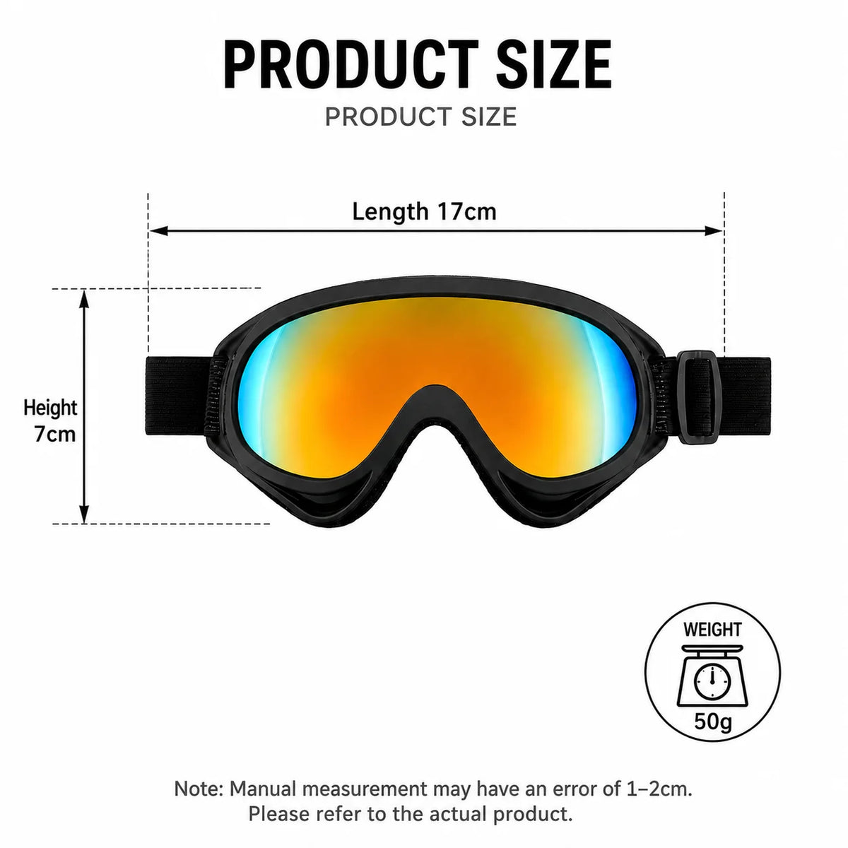Black Adjustable Dog Goggles UV Protection Sunglasses