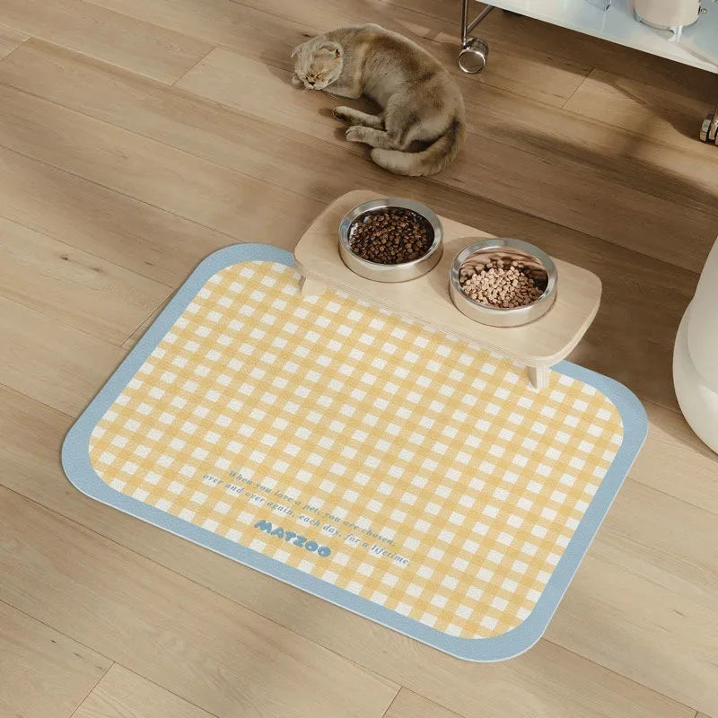 Checkered NonSlip Pet Feeding Mat