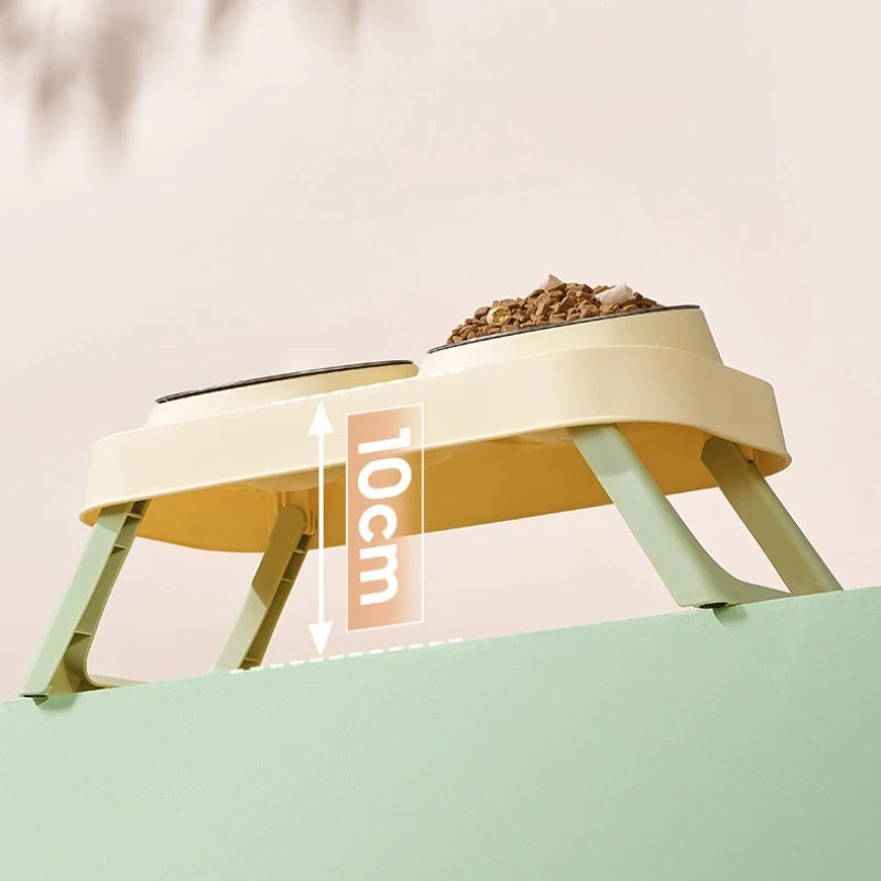 Foldable Elevated Dual Pet Feeder