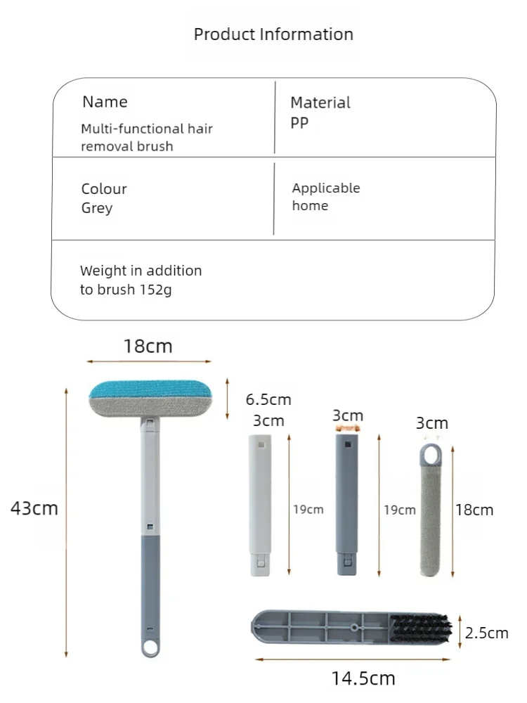 Long Handle Static Pet Hair Remover and Grooming Tool