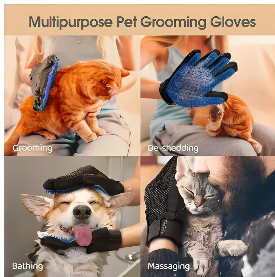 Pet Grooming and Deshedding Glove Brush