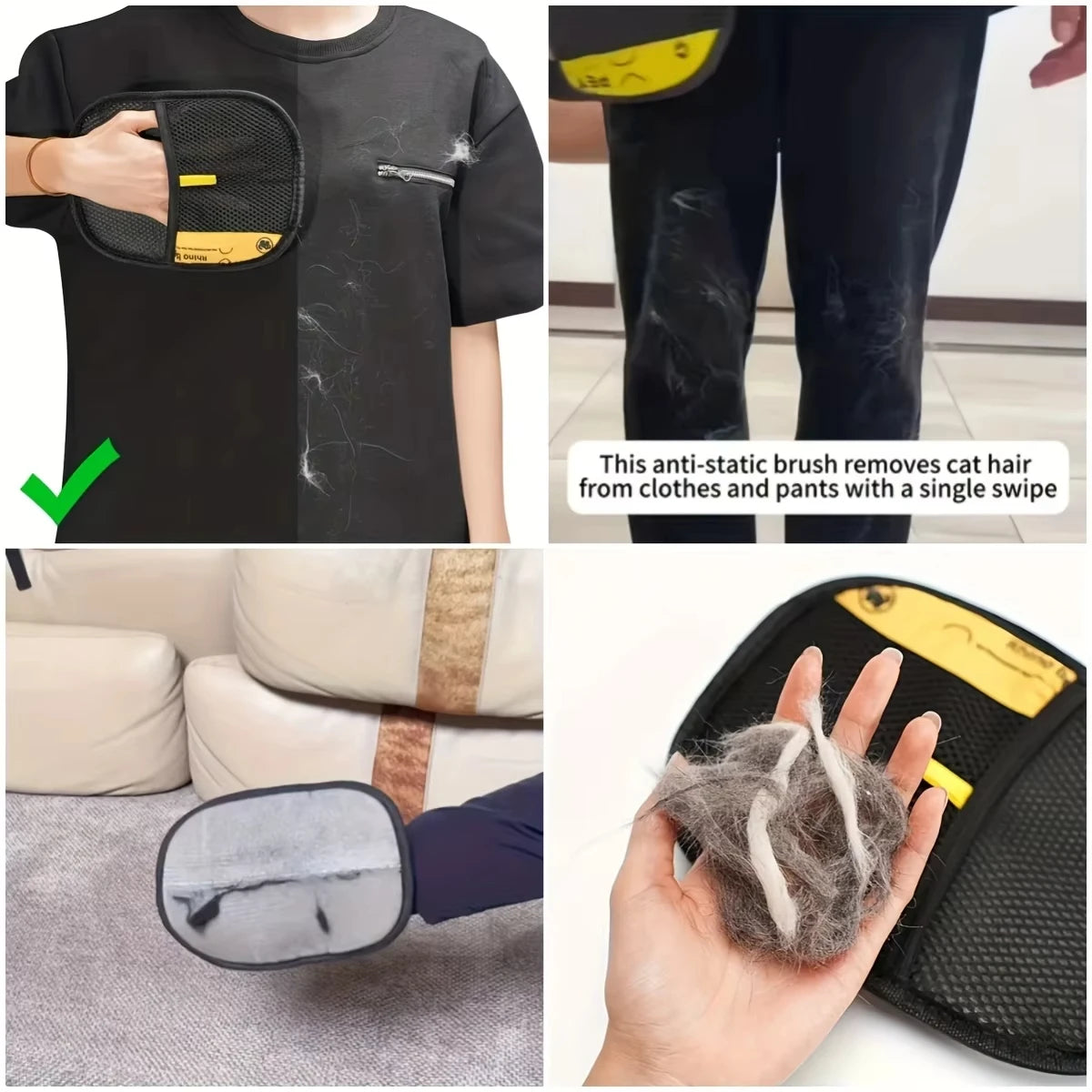 Double-Sided Electrostatic Pet Hair Removal Gloves