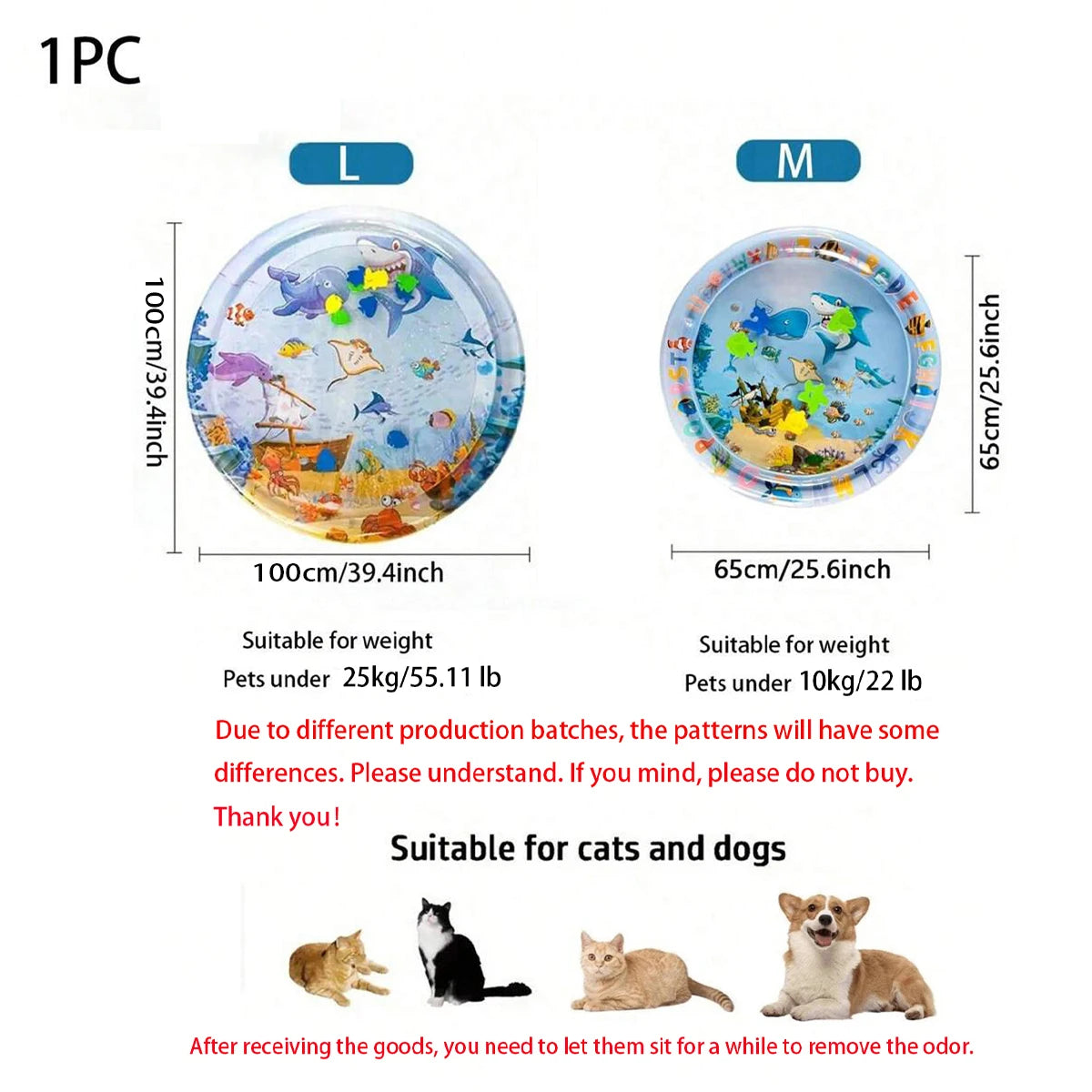 Inflatable Ocean Theme Pet Cooling Water Mat