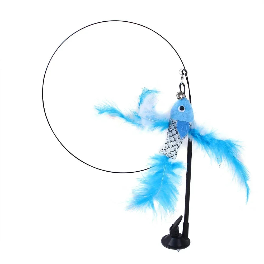Interactive Simulation Bird Cat Teaser Toy with Bell