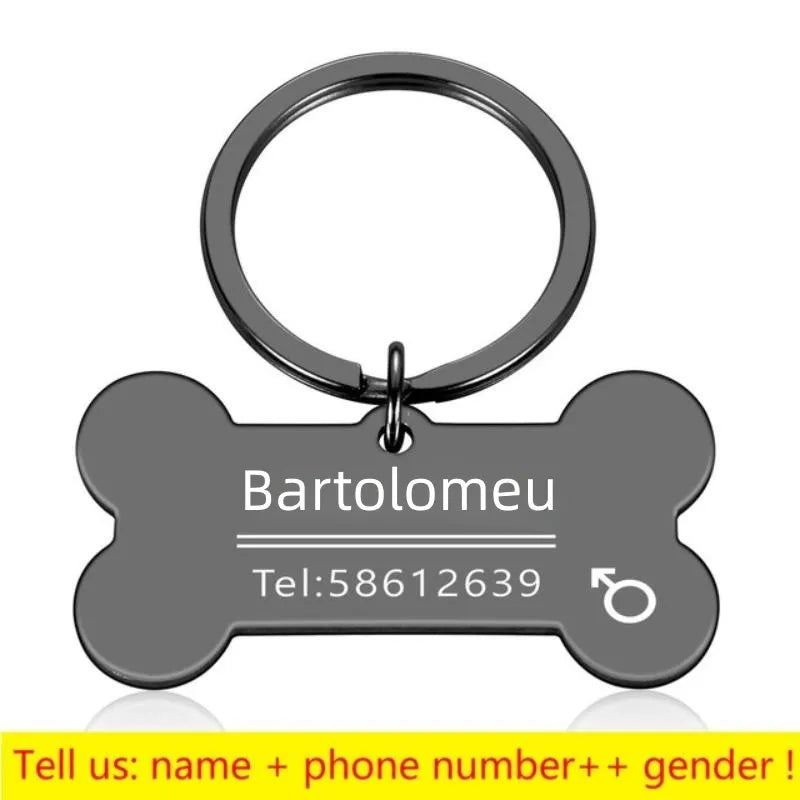 Personalized Engraved Pet ID Tag Bone Shape