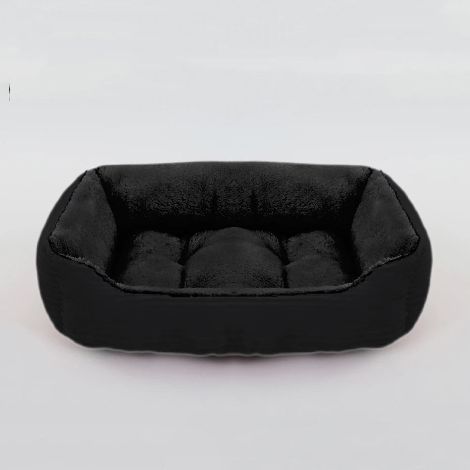 Plush Square Calming Pet Bed for Small and Medium Dogs