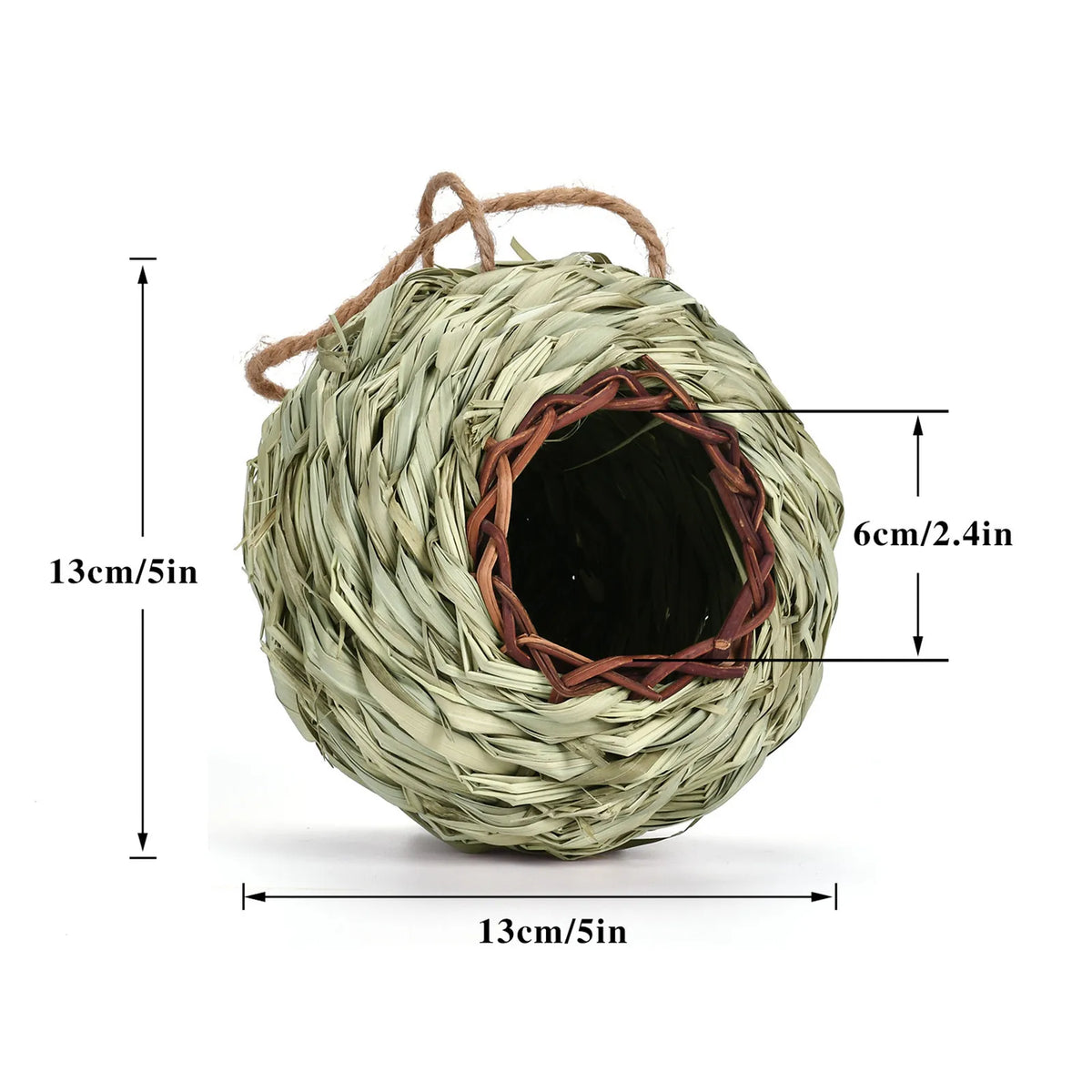 Woven Natural Grass Birdhouse Hideaway Decoration