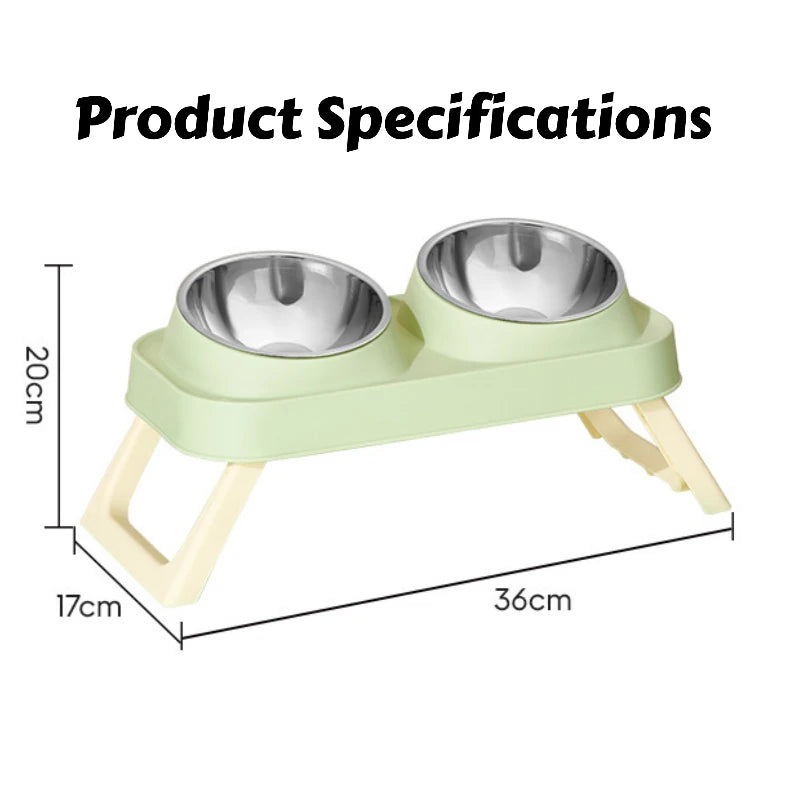 Foldable Elevated Dual Pet Feeder