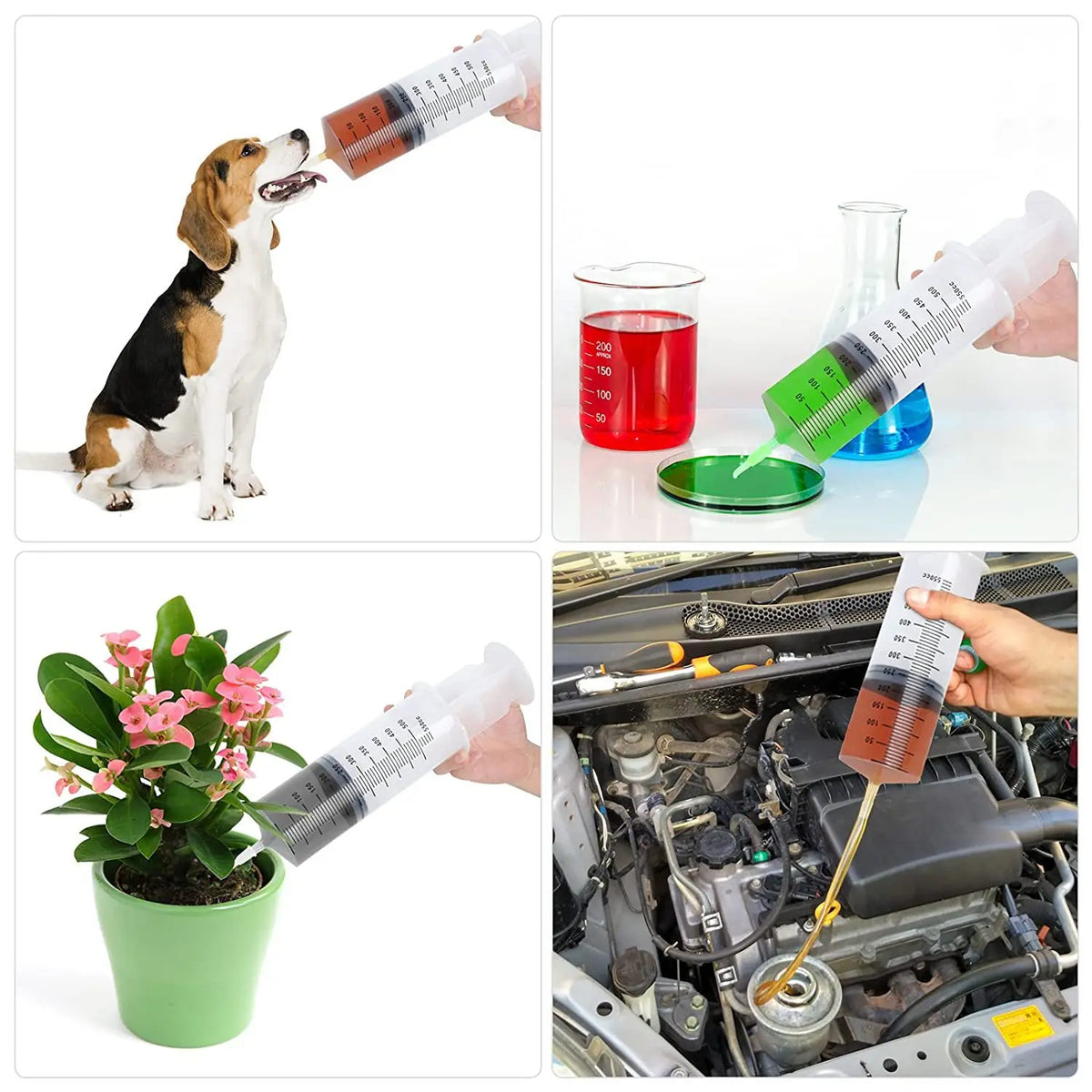 Large Capacity Pet Feeding and Liquid Syringe with Hose