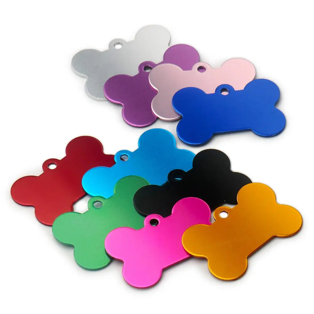 Personalized Engraved Bone Dog ID Tags 100 Pack