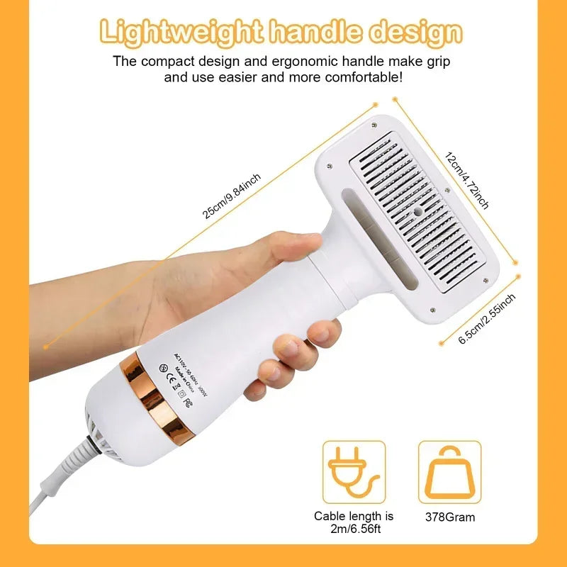 2-in-1 Pet Hair Dryer and Grooming Brush
