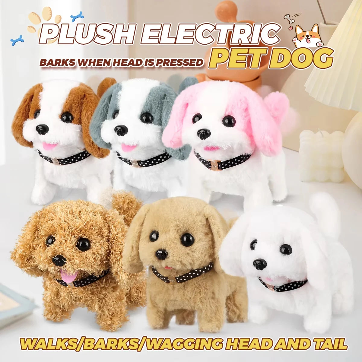Electric Walking Plush Teddy Dog Toy