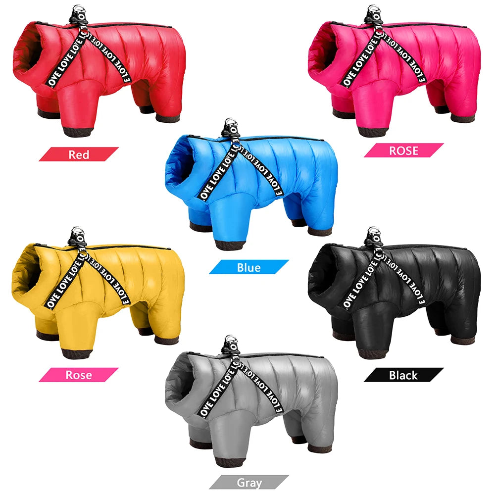 Warm Waterproof Dog Jumpsuit and Jacket