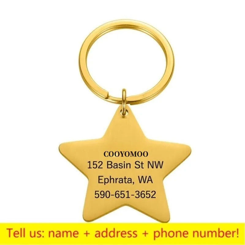Personalized Engraved Pet ID Tag Bone Shape